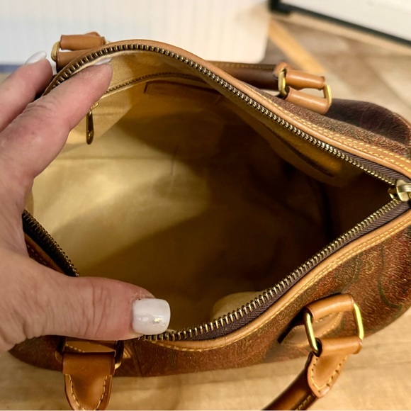 ETRO Brown Paisley PVC & Leather Boston Handle Bag - Picture 12 of 13